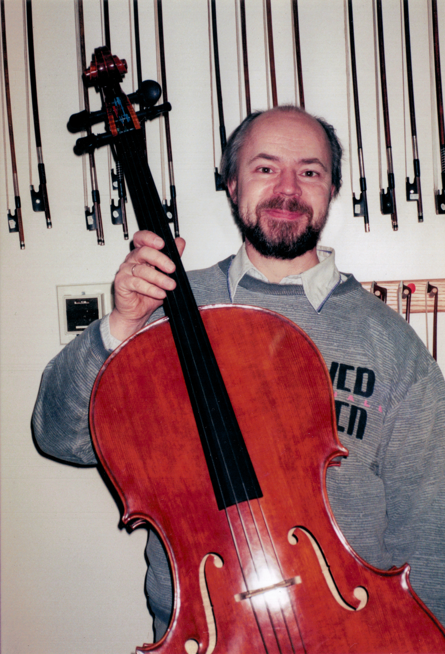 Slava Miniaev with a cello